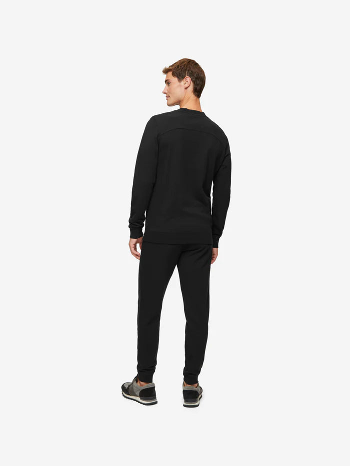 Quinn Cotton Modal Sweatshirt in Black by Derek Rose