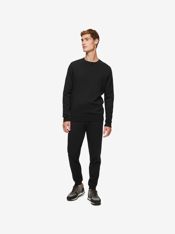 Quinn Cotton Modal Sweatshirt in Black by Derek Rose
