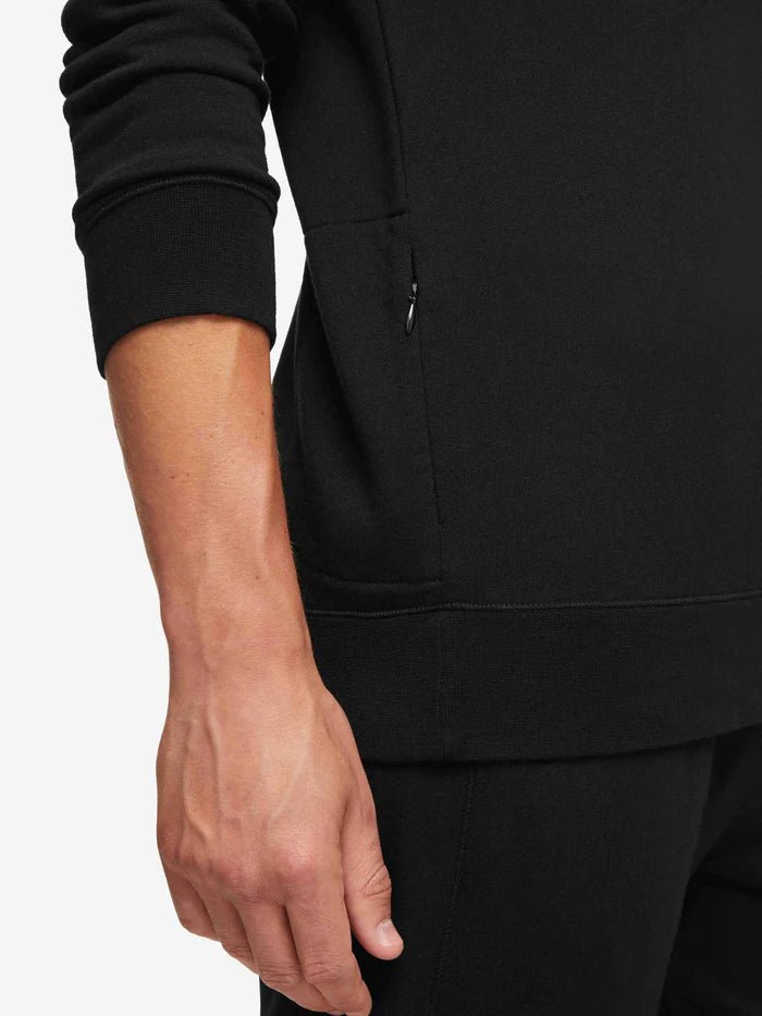 Quinn Cotton Modal Sweatshirt in Black by Derek Rose