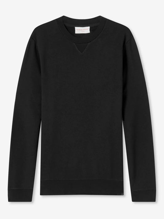 Quinn Cotton Modal Sweatshirt in Black by Derek Rose