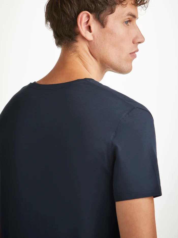 Modal v-neck t-shirt in Navy by Derek Rose