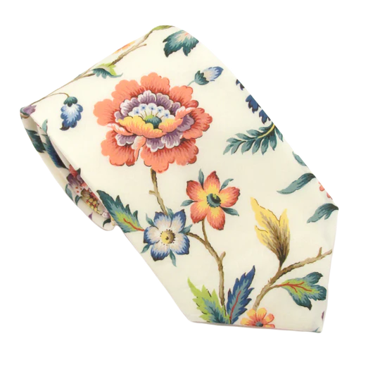 Eva Belle in teal Liberty fabric tie by Van Buck