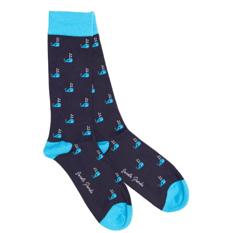 Whales bamboo socks by Swole Panda