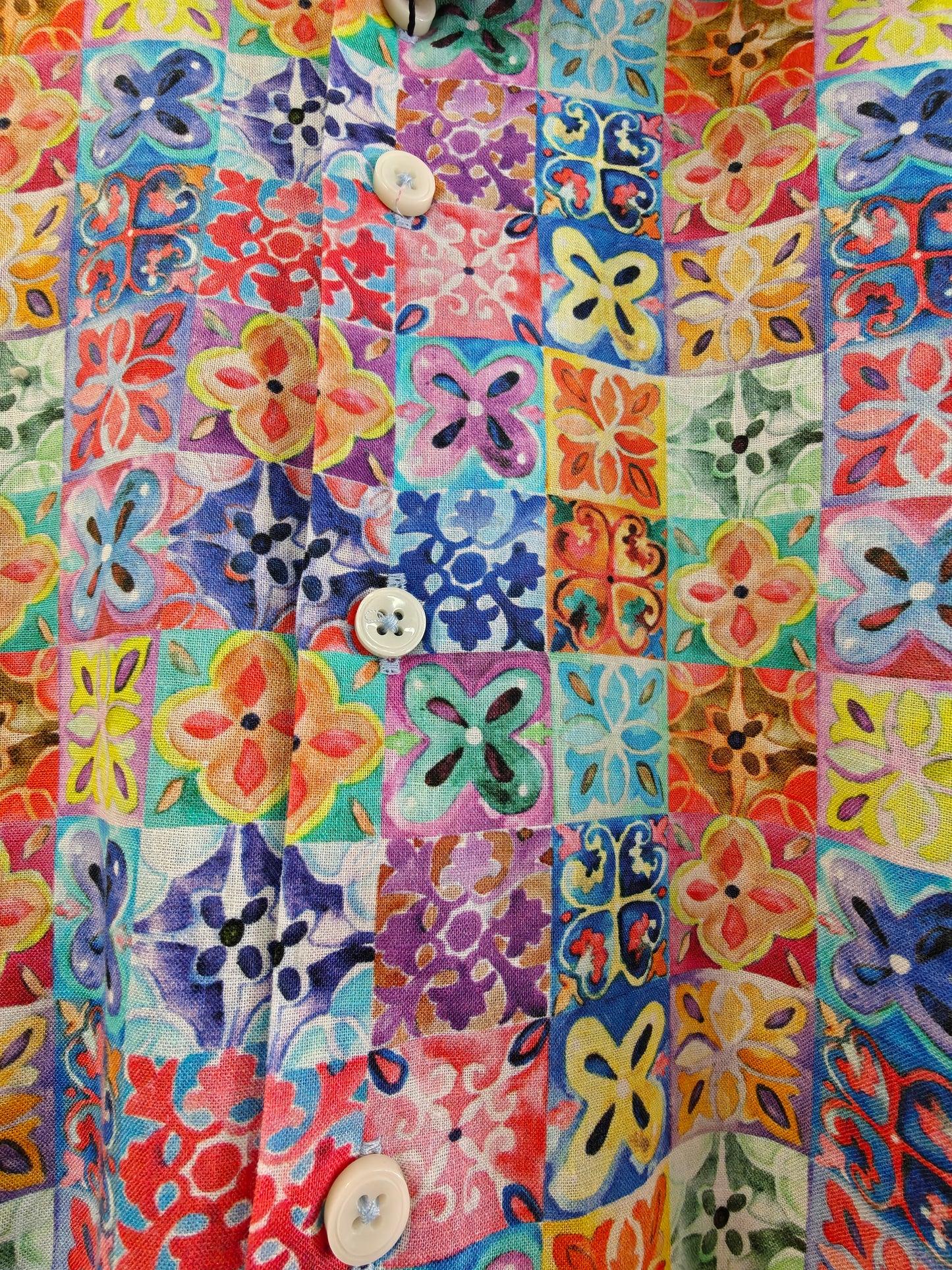 Colourful tile shirt by R2