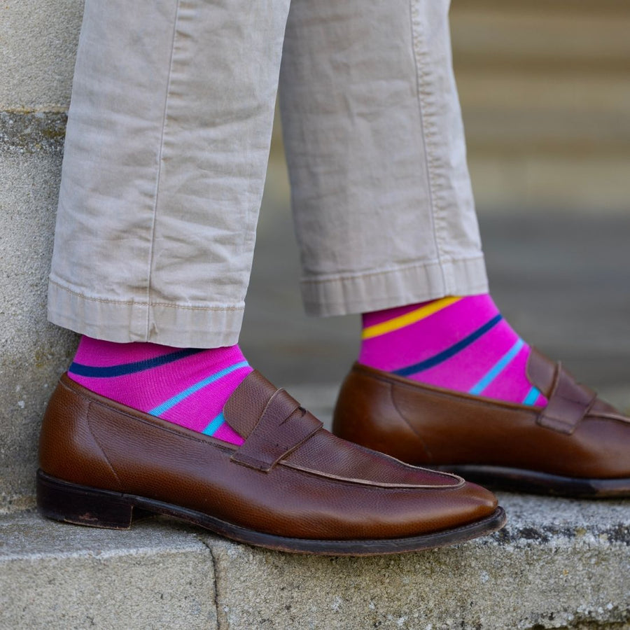 Pink Stripe socks by Swole Panda