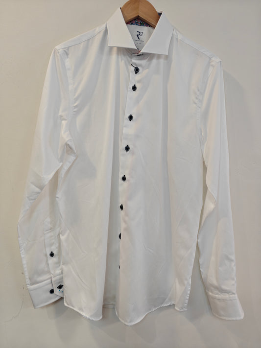 White shirt with Liberty Anokhi Rose floral detail by R2