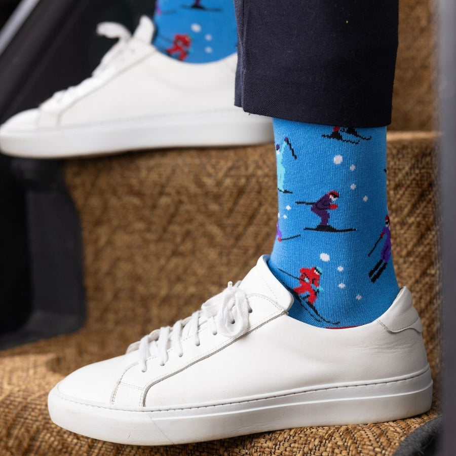 Ski Bamboo Socks in Blue by Swole Panda