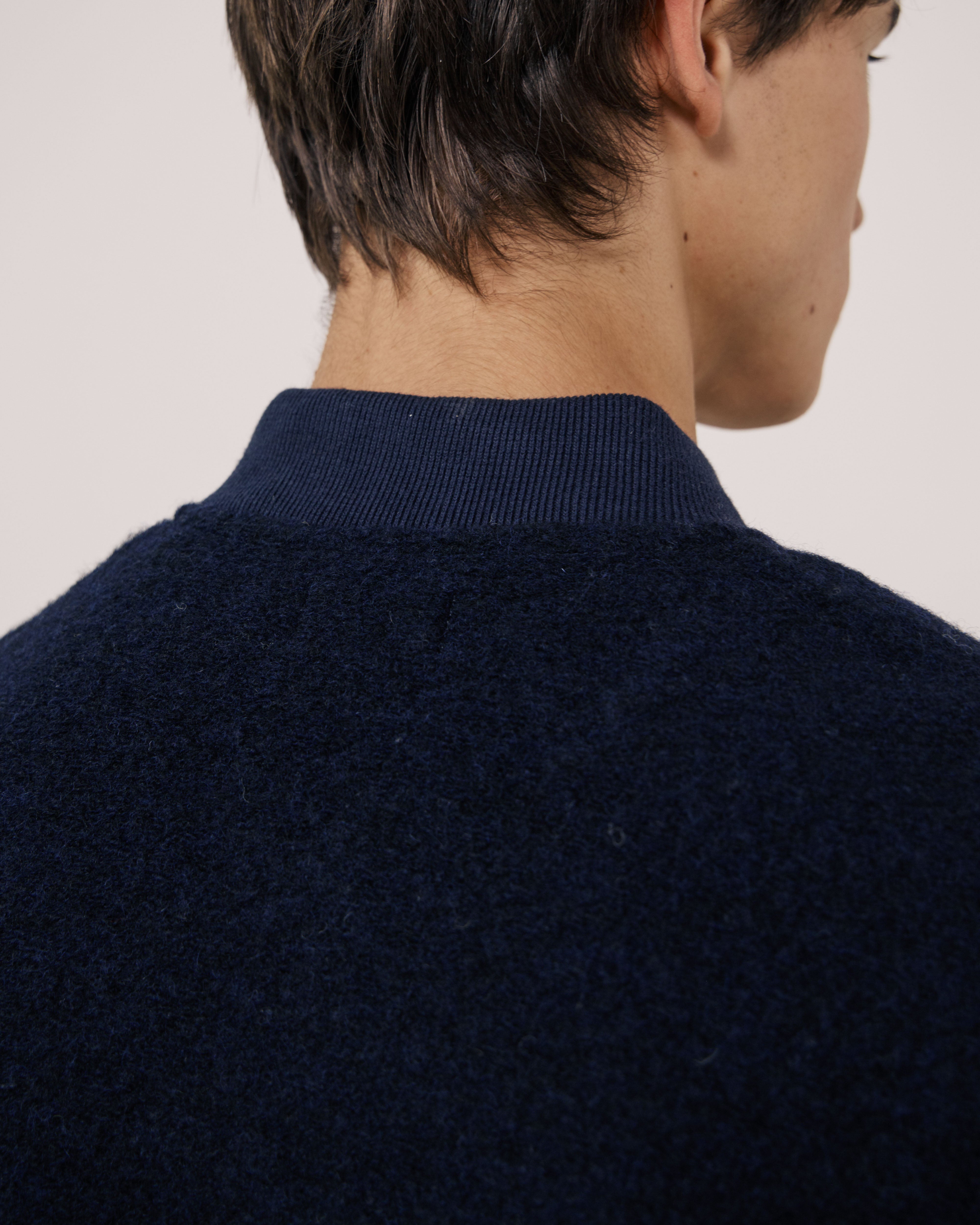 Boiled Wool Vest in Navy by Hartford