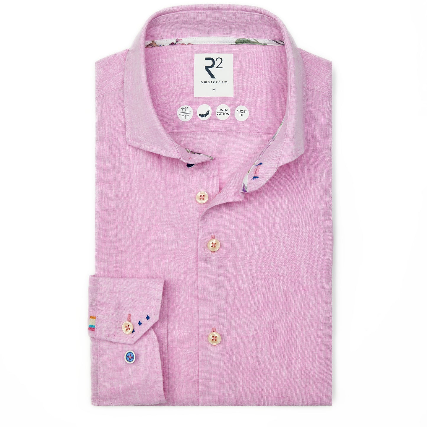 Pink linen blend shirt by R2