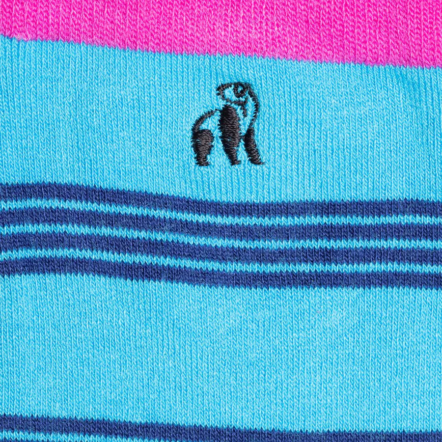 Aqua and blue stripe by Swole Panda