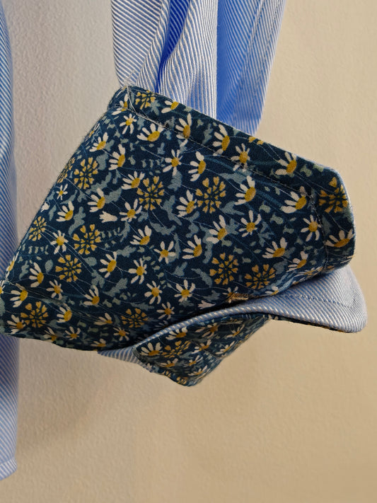 Blue shirt with blue floral detail by R2