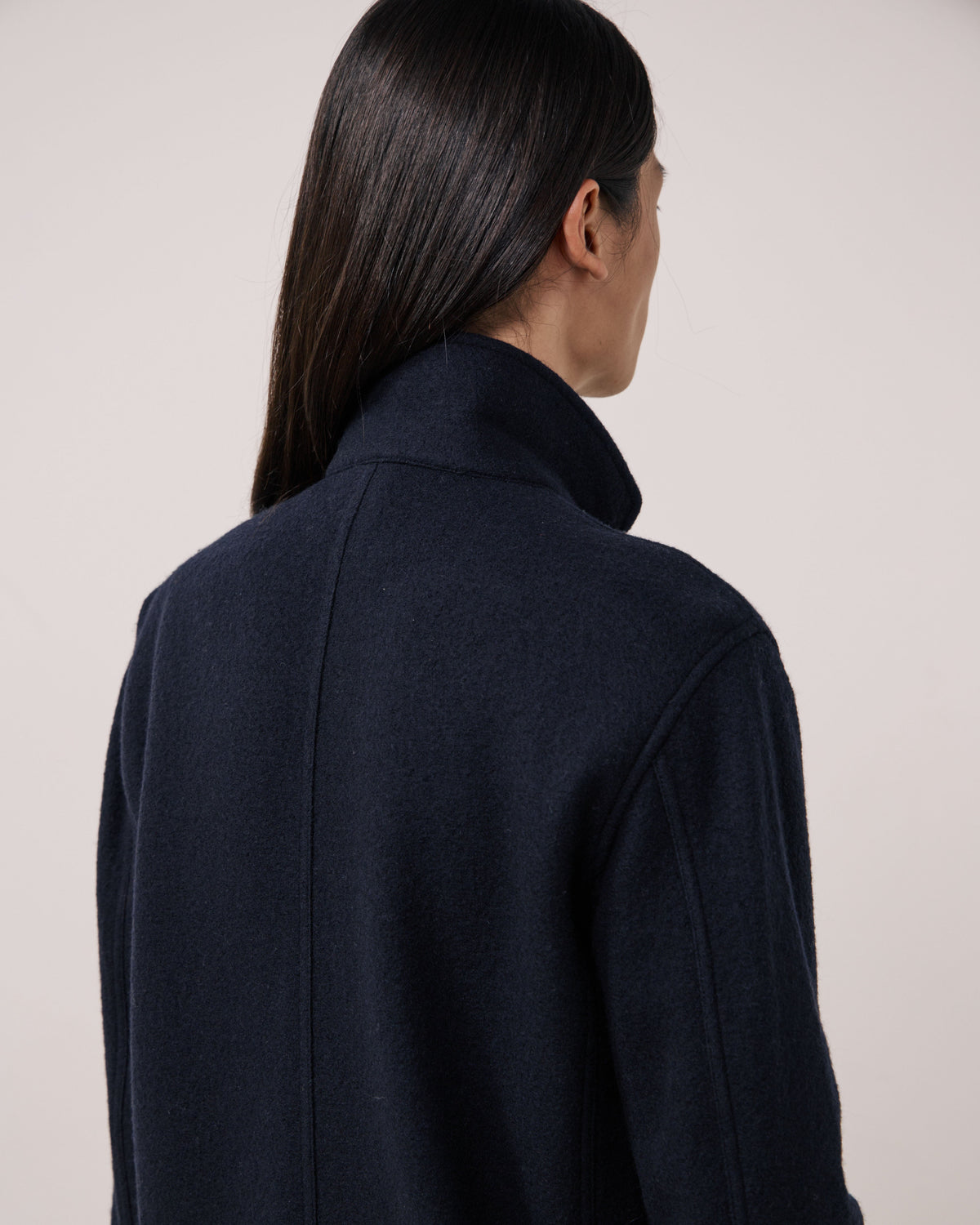 Boiled Wool Jacket in Navy by Hartford