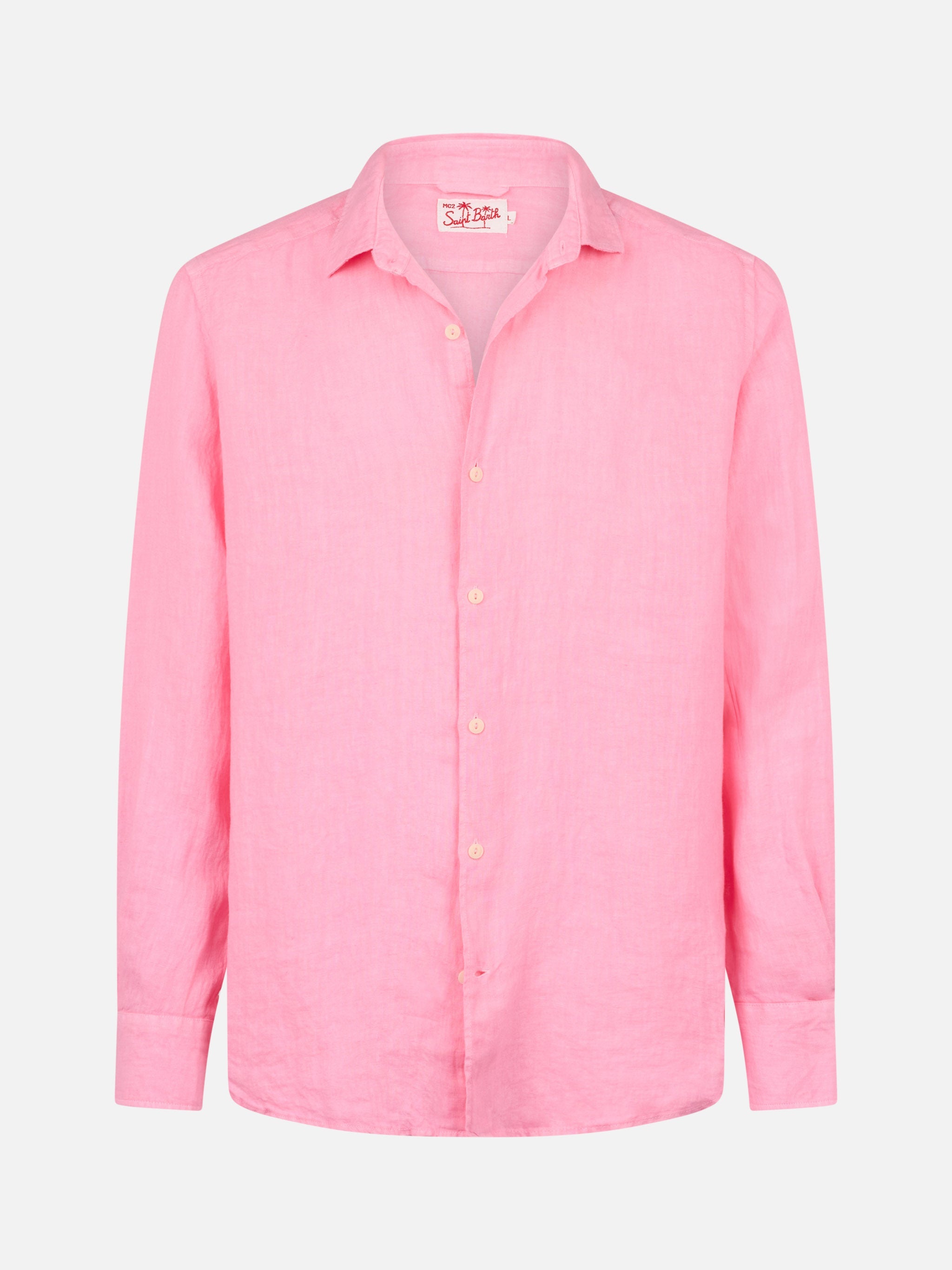 Linen Shirt in Bubblegum Pink by Saint Barth
