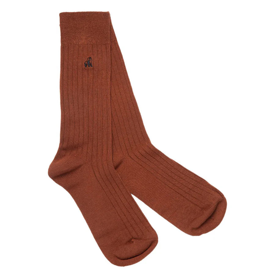 Chestnut Brown bamboo socks by Swole Panda