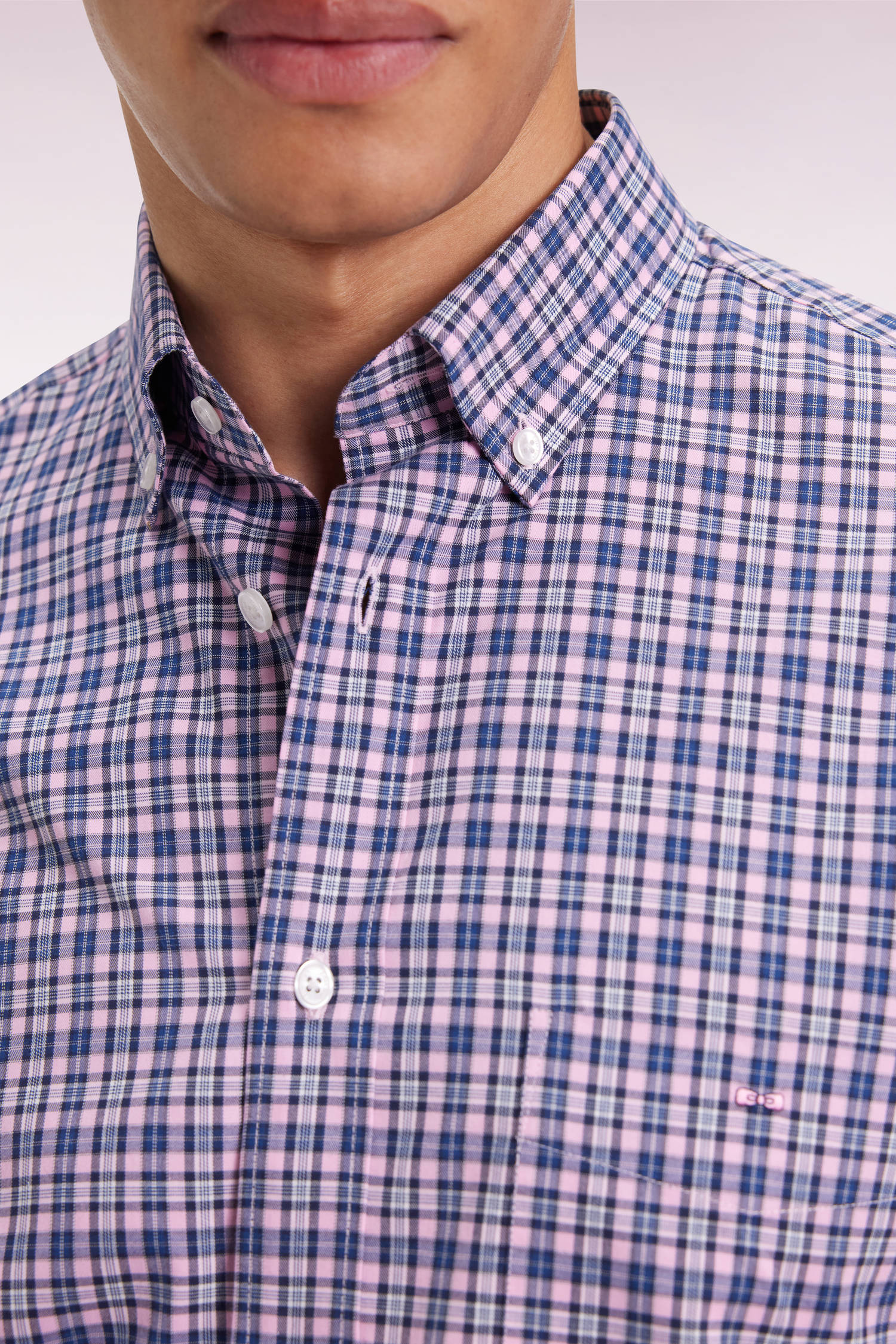 Pink Cotton Check Shirt by Eden Park