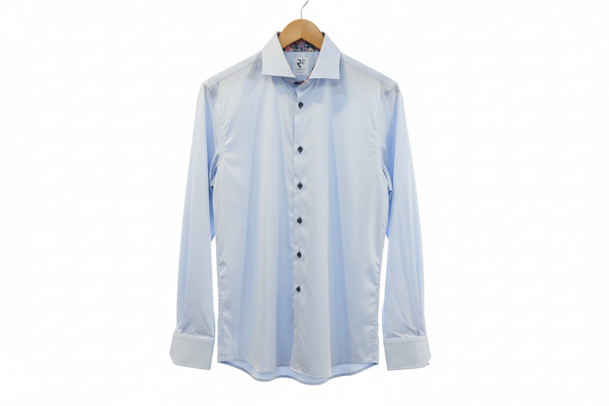 Blue shirt with Liberty Anokhi Rose floral detail by R2
