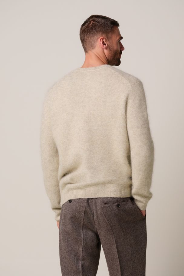 Alpaca and Wool Crew in Beige by Profuomo