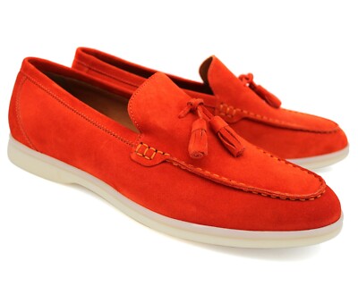 Loafers in burnt orange by Lacuzzo