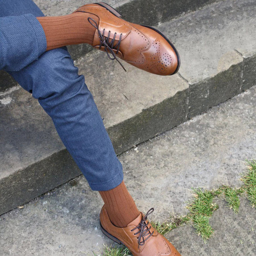 Chestnut Brown bamboo socks by Swole Panda