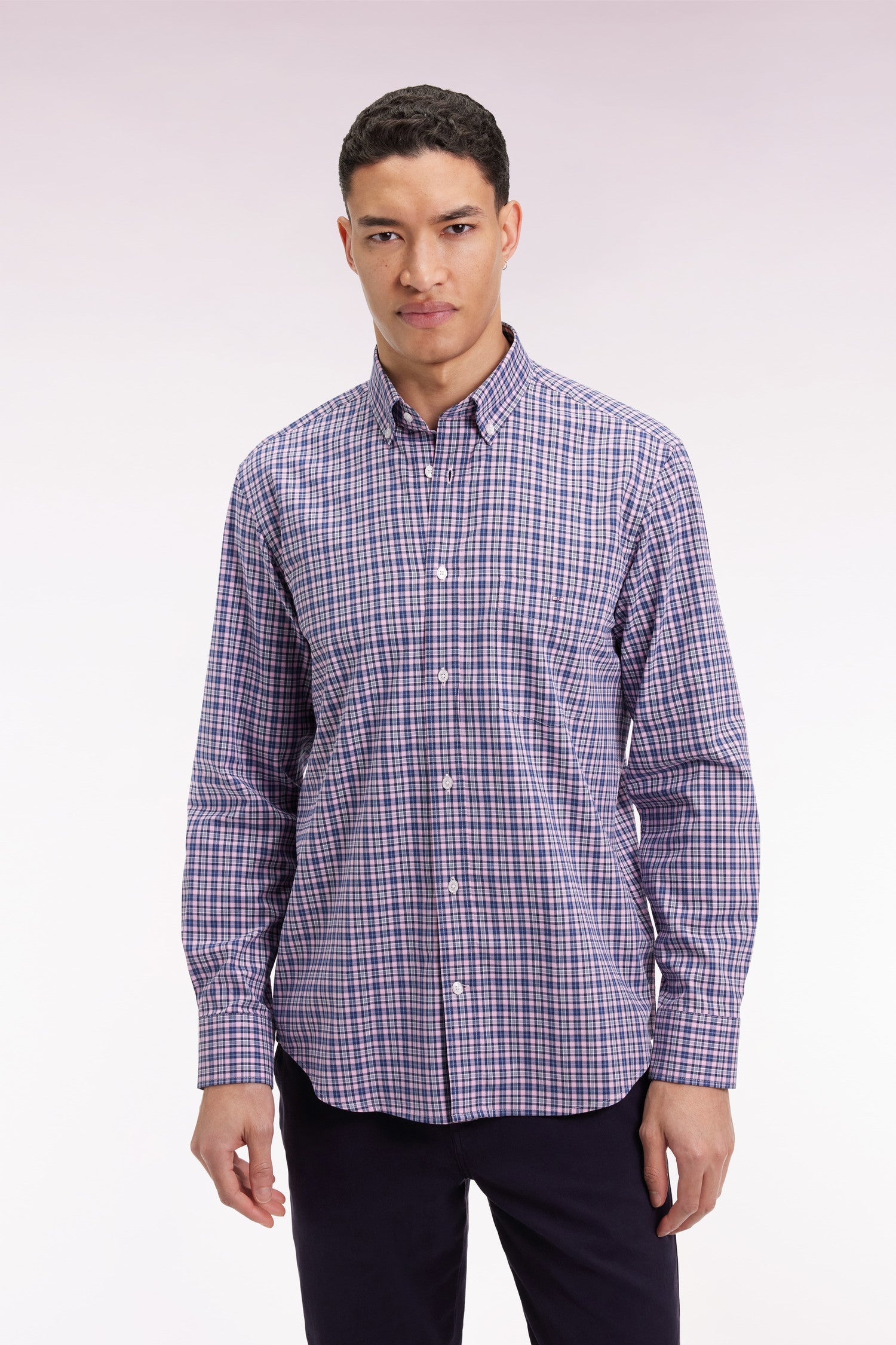 Pink Cotton Check Shirt by Eden Park