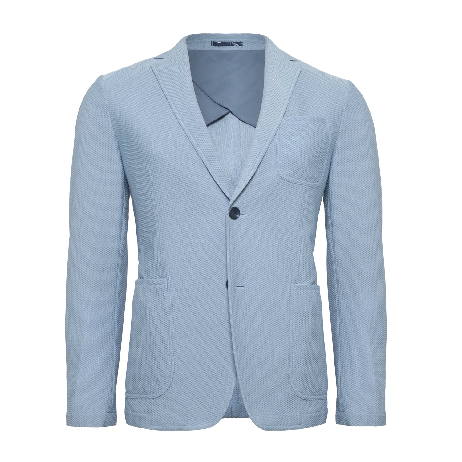 Travel jacket in powder blue by R2