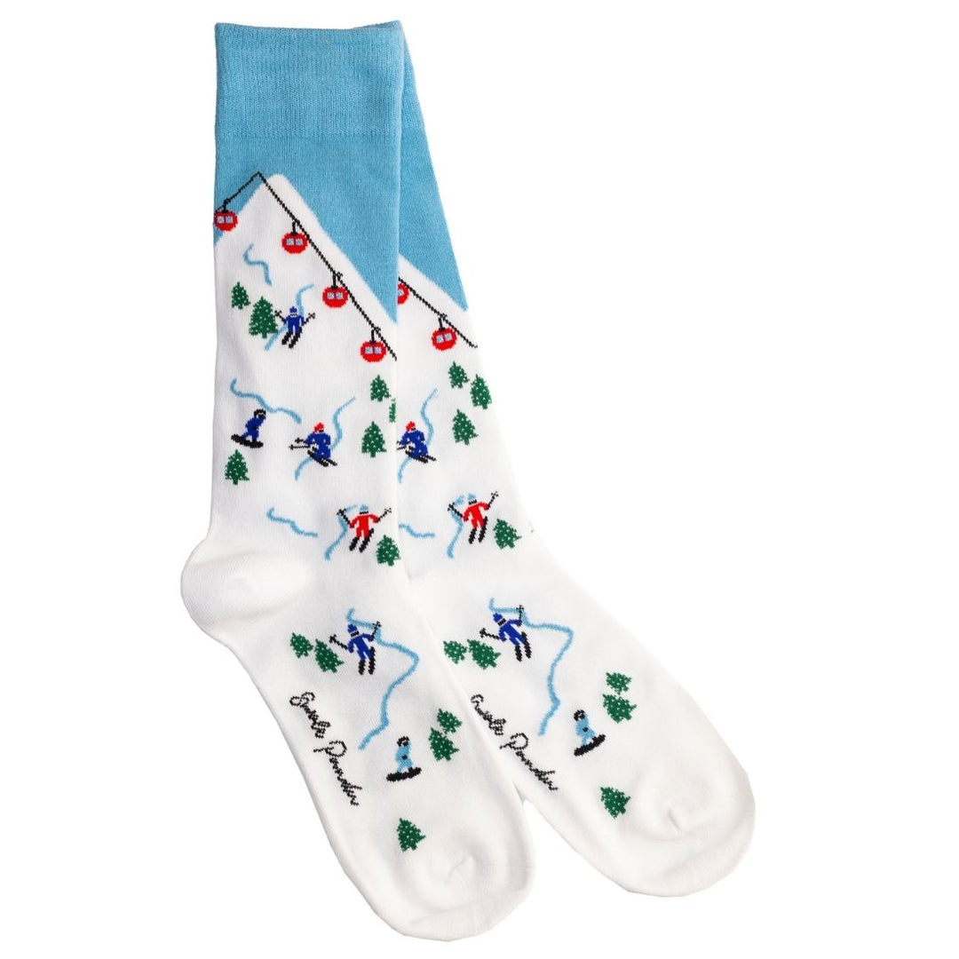 Ski Bamboo Socks in White by Swole Panda
