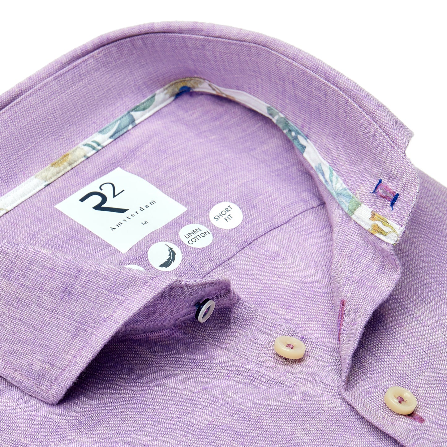 Lilac linen blend shirt by R2
