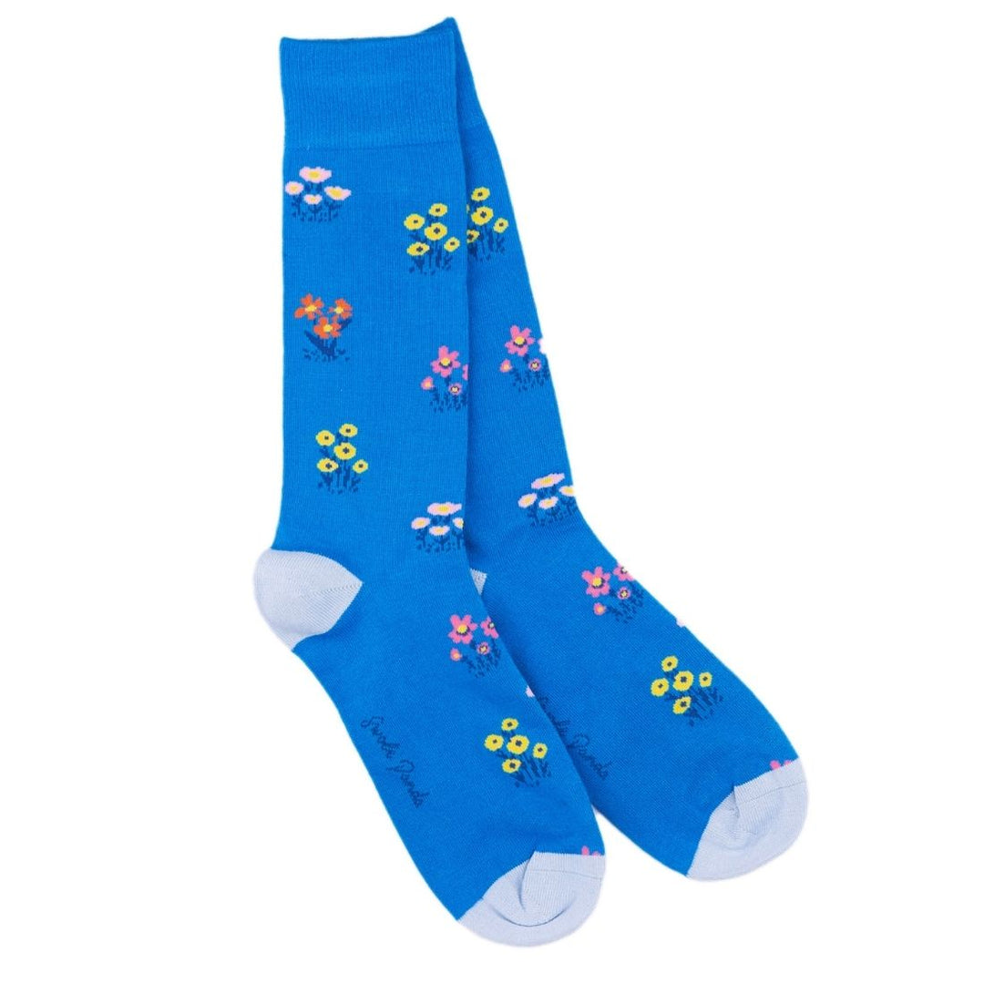 Blue Floral Socks by Swole Panda