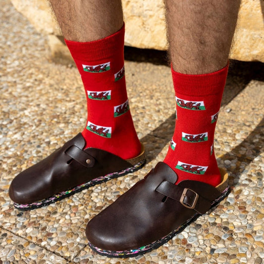 Welsh Wales Flag socks by Swole Panda