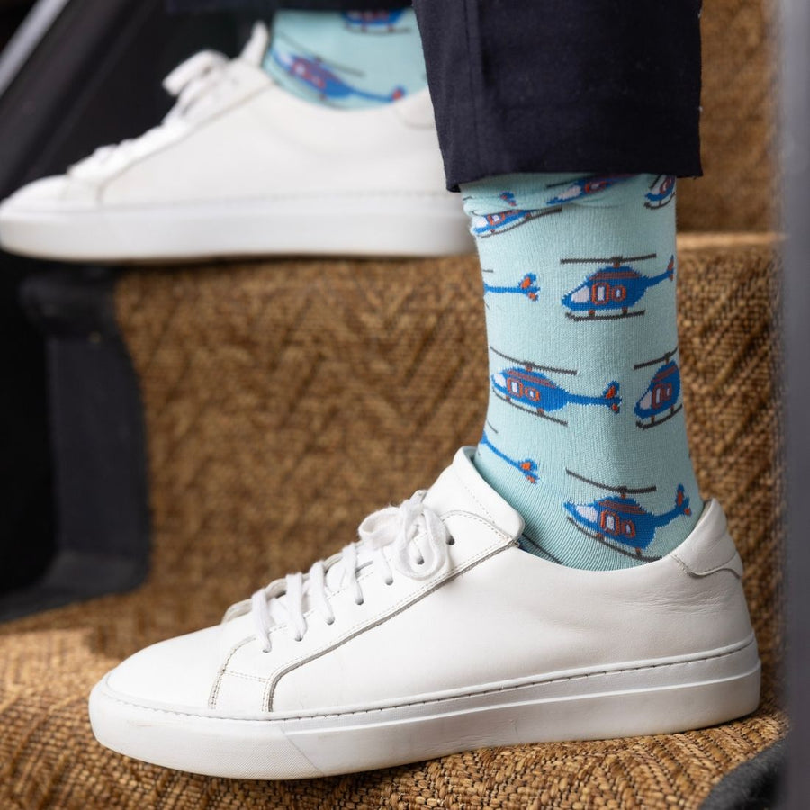 Helicopter Bamboo Socks by Swole Panda