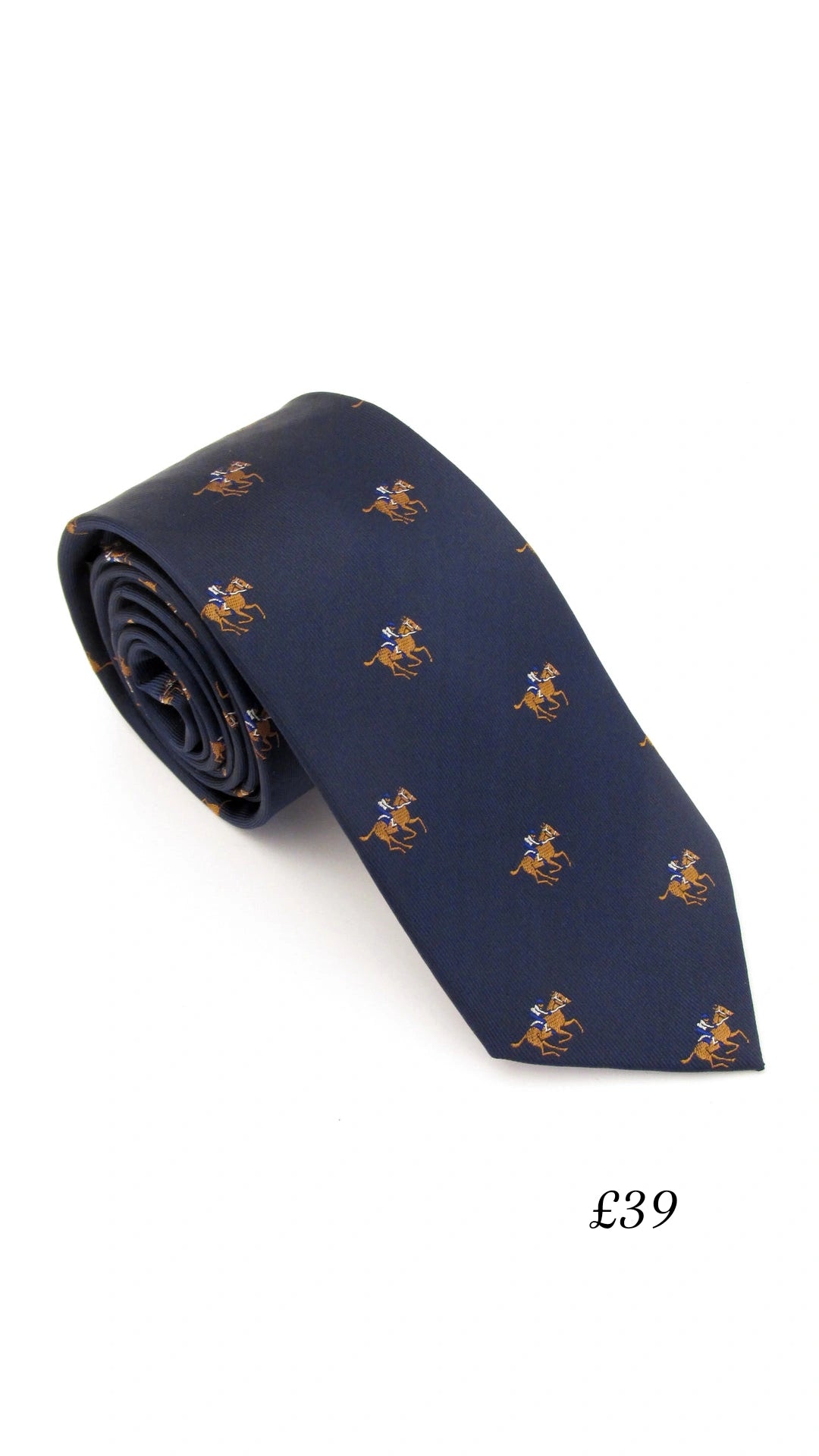 Horse Racing Jockey Tie in Navy by Van Buck