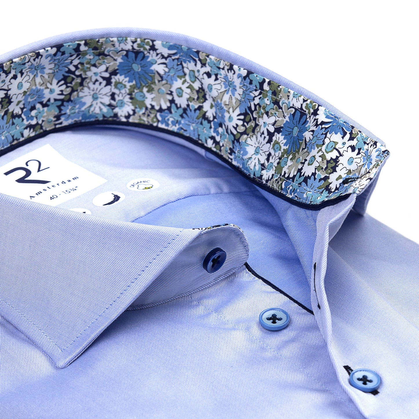 Blue with green blue floral detail by R2