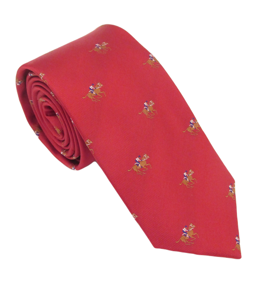 Horse Racing Jockey Tie in Red by Van Buck