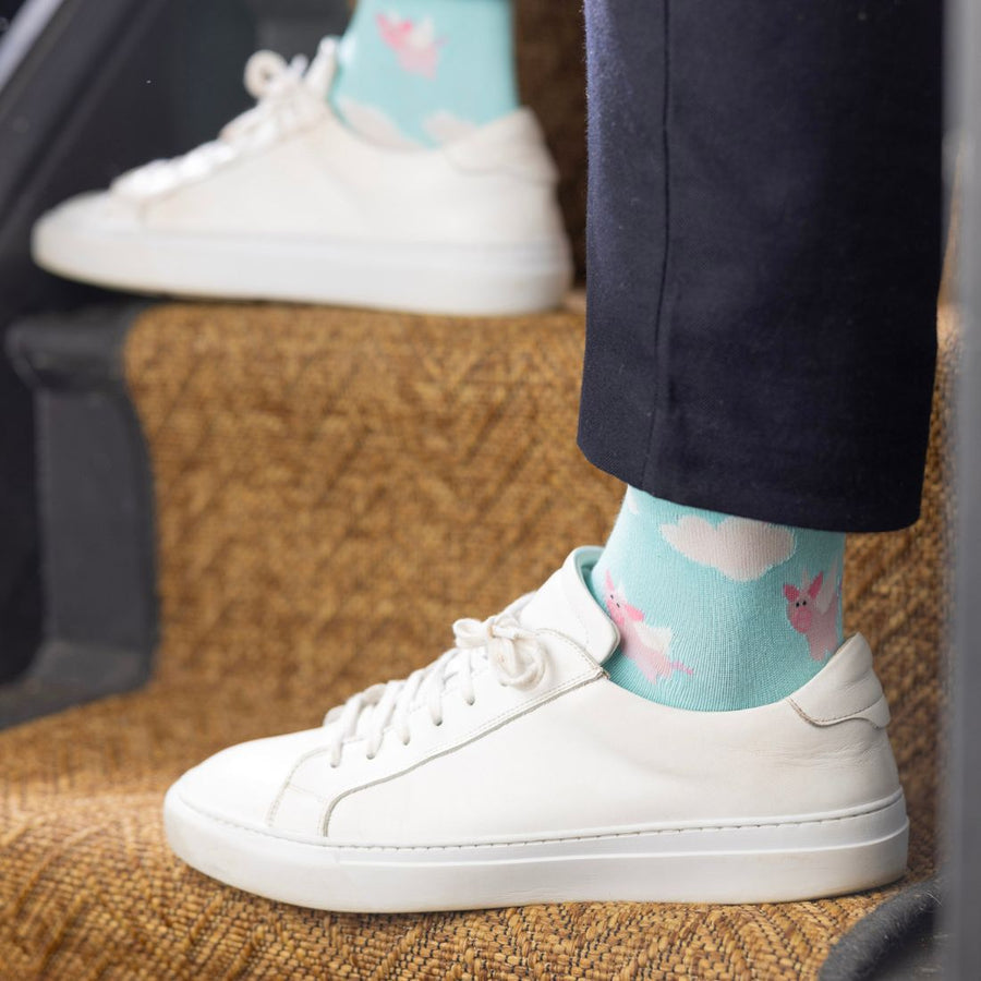 Flying pigs socks by Swole Panda