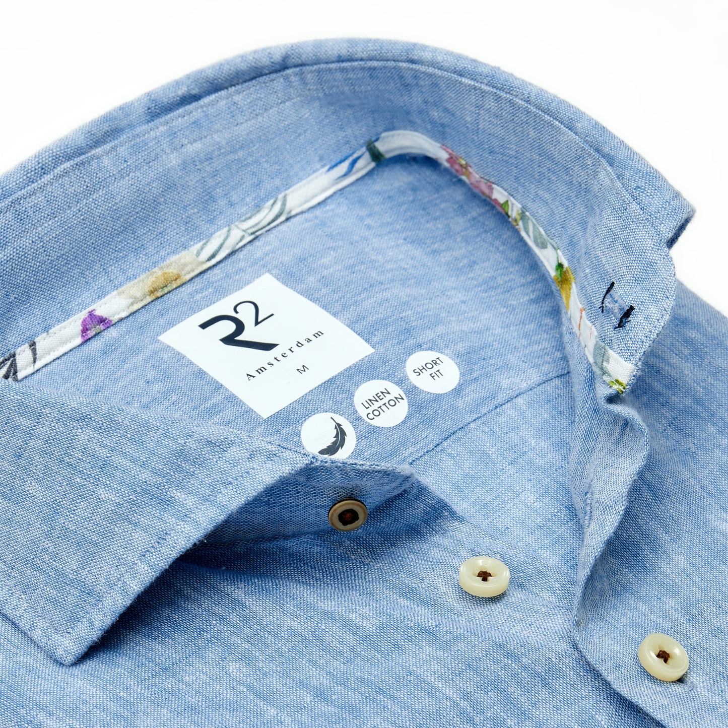 Denim blue linen blend shirt by R2
