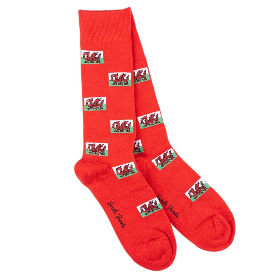 Welsh Wales Flag socks by Swole Panda