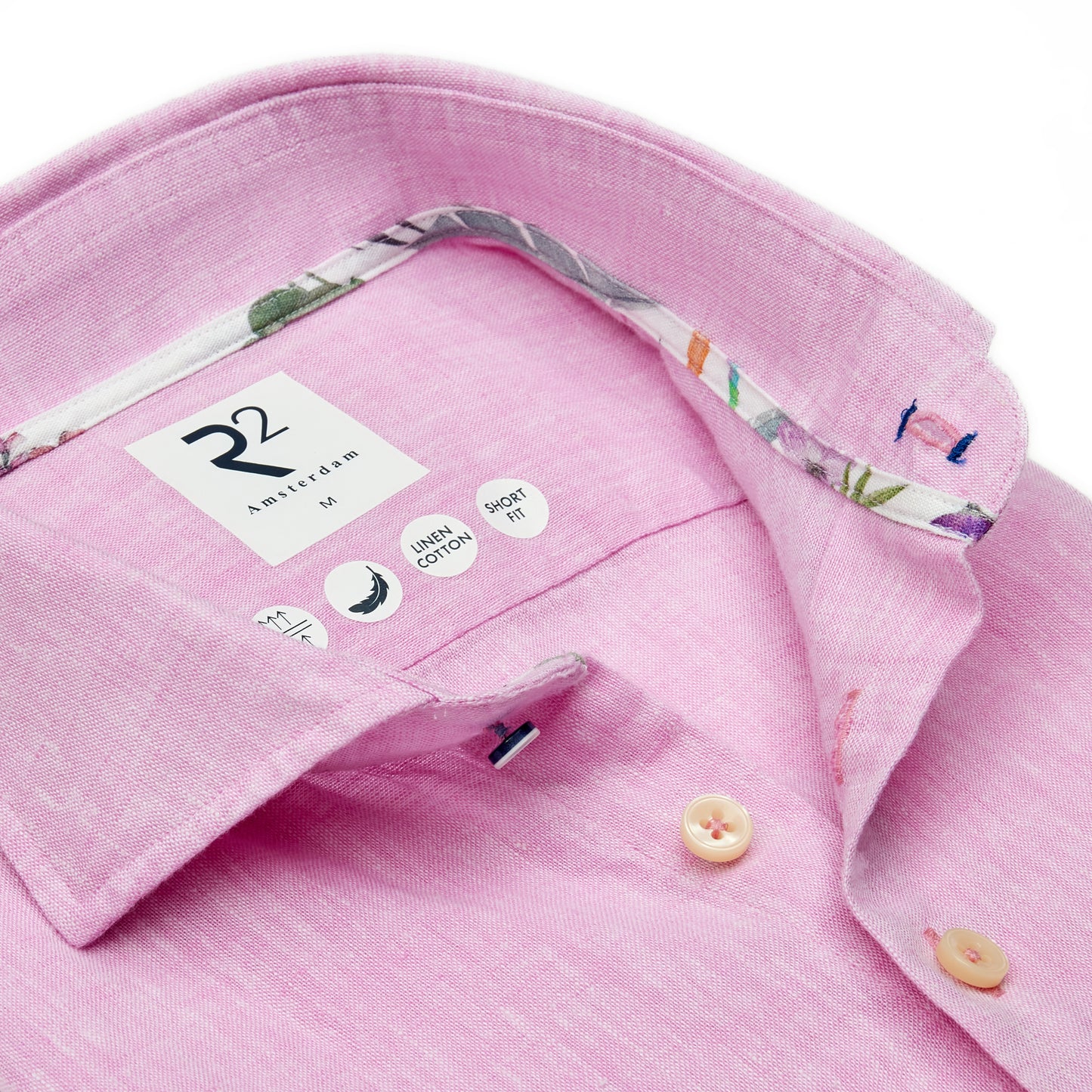 Pink linen blend shirt by R2