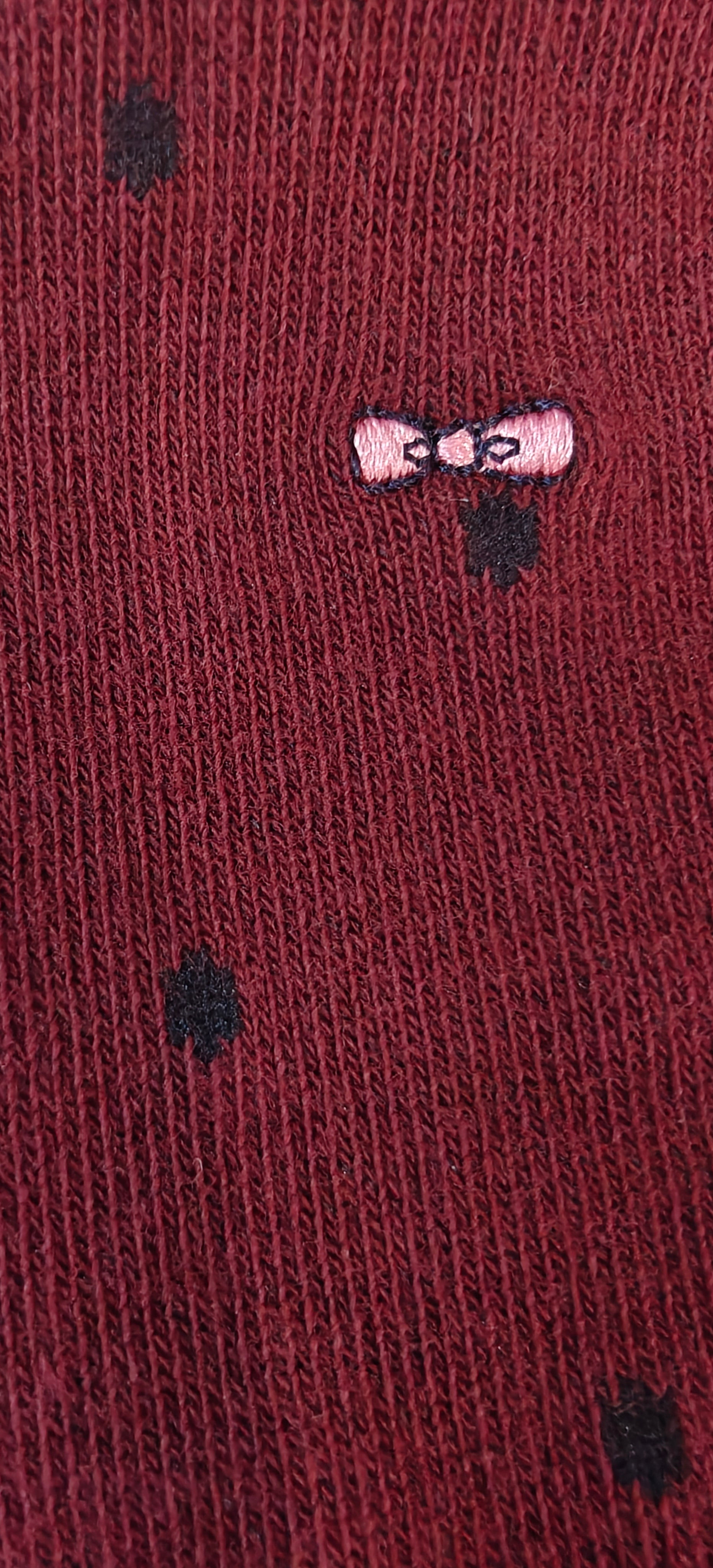 Spotty and Plain Pair of Socks Set in Wine by Eden Park