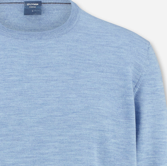 Merino knit in blue melange by OLYMP
