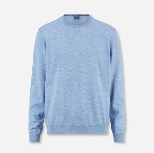Merino knit in blue melange by OLYMP