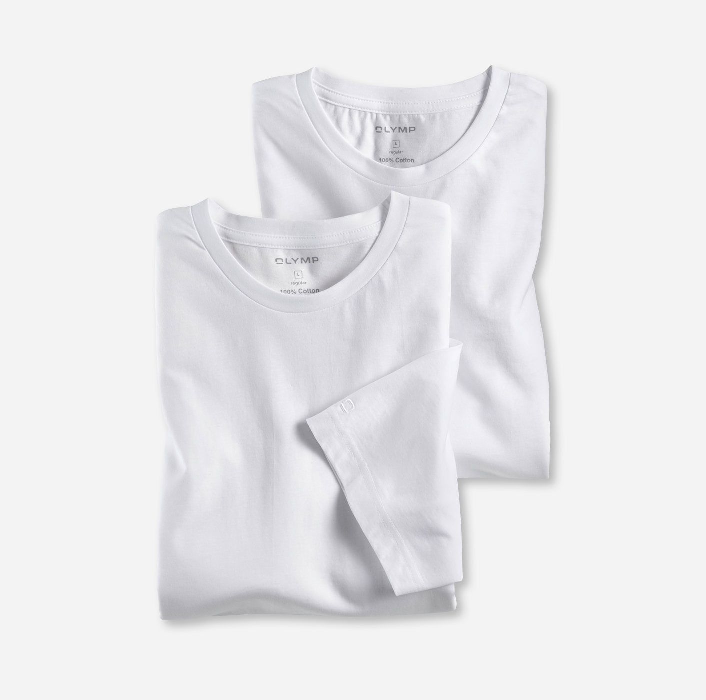 White Round Neck T-Shirt 2 Pack by OLYMP