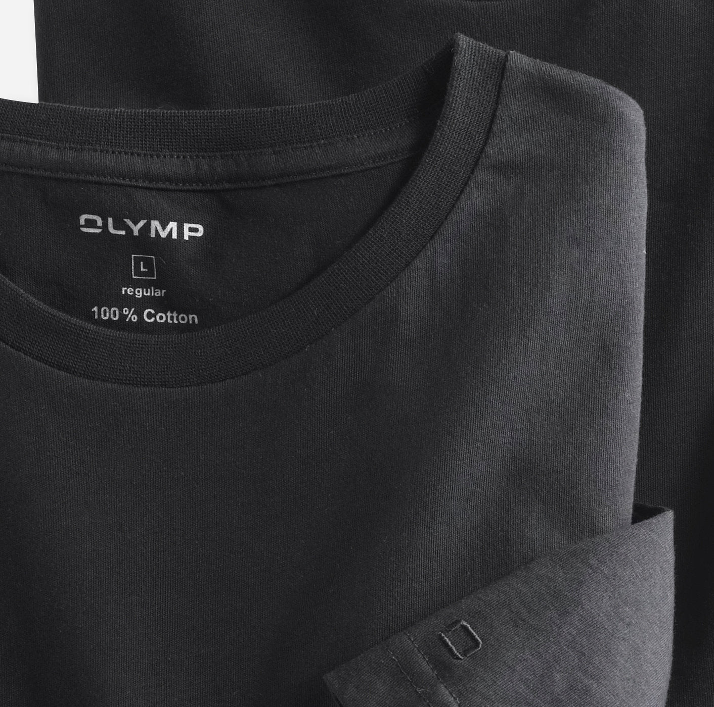 Black Round Neck T-Shirt 2 Pack by OLYMP