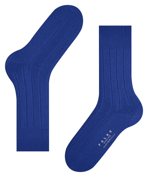 Cobalt Blue Lhasa Rib Men Socks by Falke