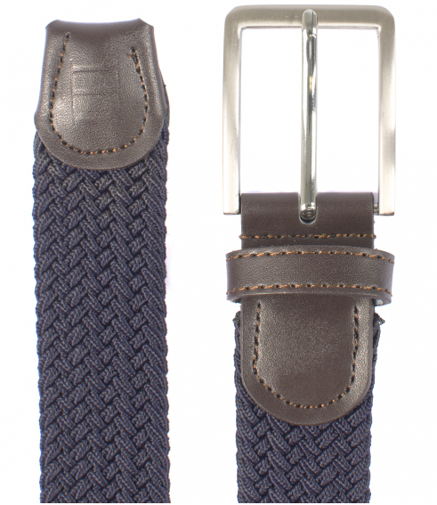 Navy Braided Belt by Tresanti