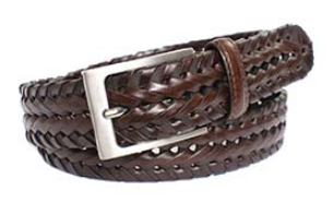 Classic Brown Braided Belt by Tresanti