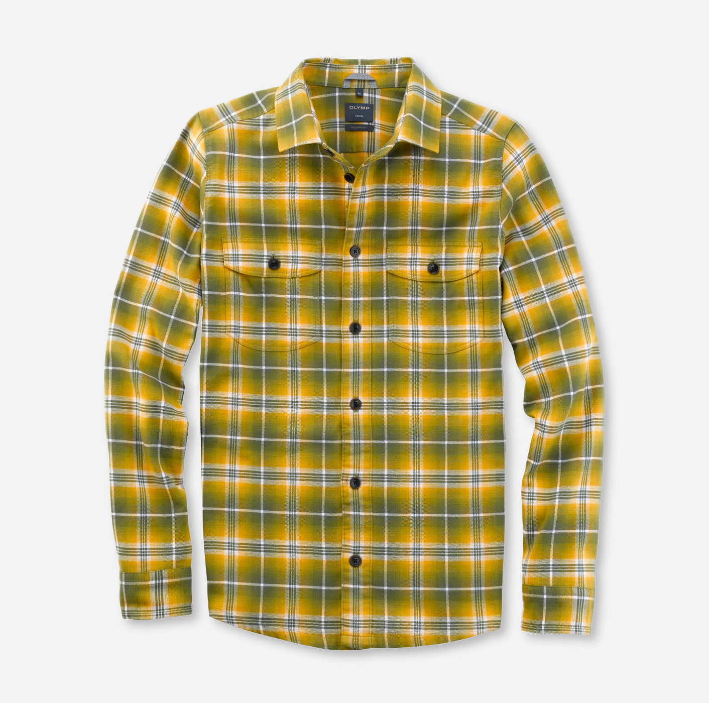 Flannel shirt in mango & olive by olymp