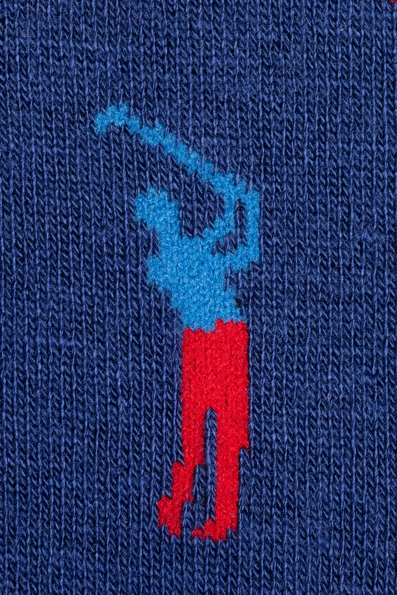 Golfer socks in blue by Swole Panda