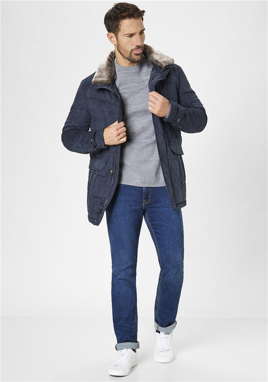 Suede effect water repellent in navy by S4