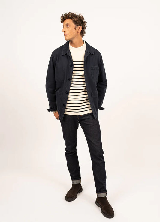 Sirocco fishermans jacket in navy by Saint James