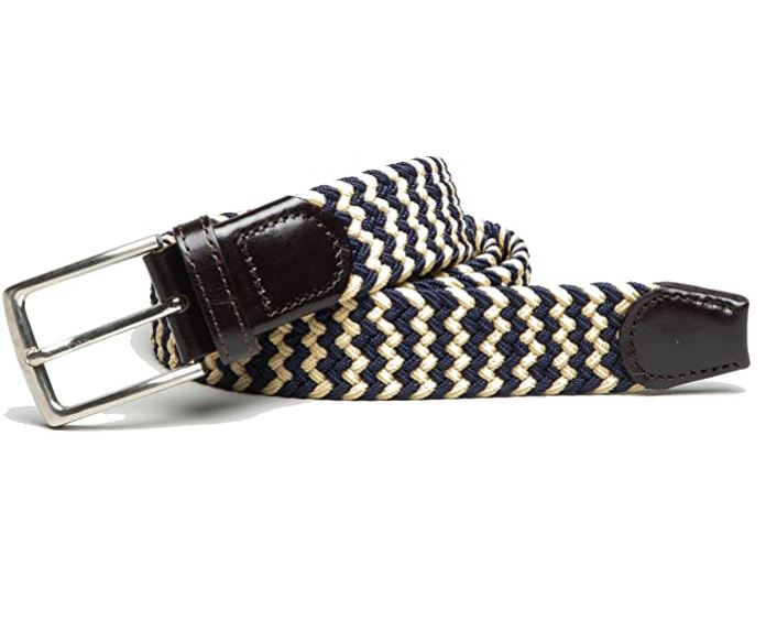 Navy & Beige Woven Belt by Ibex